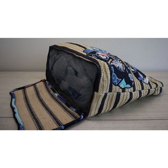 Vera Bradley Lotus Flower Swirl Print Seashore Beach Bag w/Zip Around Bottom - Picture 7 of 10